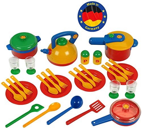 Theo Klein-9194 Emma's Kitchen Set De Ollas Grande, Juguete, Multicolor, Miscelanea (Klein/Emmas 9194)