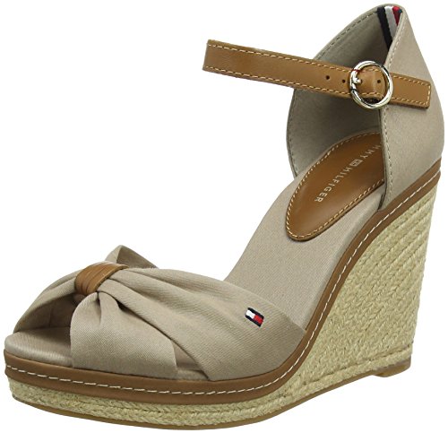 Tommy Hilfiger Iconic Elena, Alpargatas de Cuña Mujer, Beige (Cobblestone 068), 40 EU