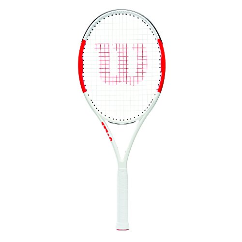 Wilson Raqueta de Tenis, Six.One Lite 102, Unisex, Jugadores intermedios, Rojo/Gris, Tamaño de empuñadura L1