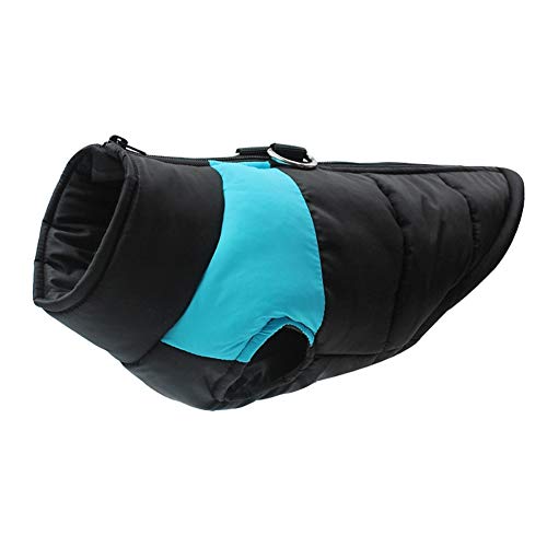 Homieco Abrigo para Perros, Invierno Caliente Chaqueta para Mascotas Perros, Ropa Impermeable para Perros, Ropa Traje para Mascotas - Azul