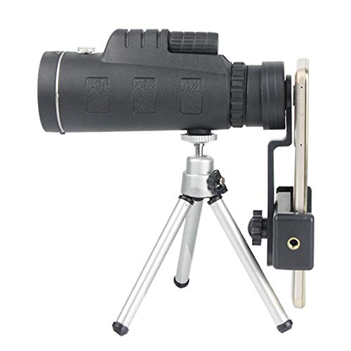 Telescopio Monocular, Magnificación Personas Telescopio Monocular 40X60 Alta con El Trípode Y Móvil Clip De Teléfono para Wild Bird Observación De Animales De Caza Viaje De Camping