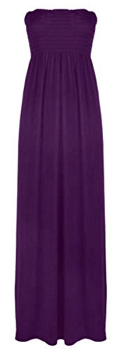 Vestido largo para mujer, escote palabra de honor, tallas 44-50 Negro Morado ( 40-42