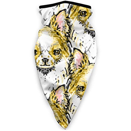 yyndw Neck Warmer Chihuahua De Pelo Largo Bufanda De Cabeza A Prueba De Viento Al Aire Libre Esquí Pasamontañas Pesca Deportes Pañuelos Sin Costuras Cara Cuello Polaina Headwrap Running