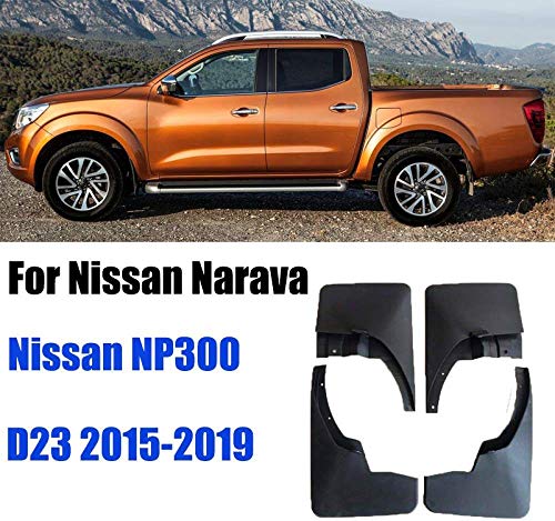 BTSDLXX 4 Pcs Set Coche Guardabarros para Nissan NP300 Navara D23 2015~2019, Delanteros Traseros Goma Barro Aletas Protectores contra Salpicaduras Accesorios