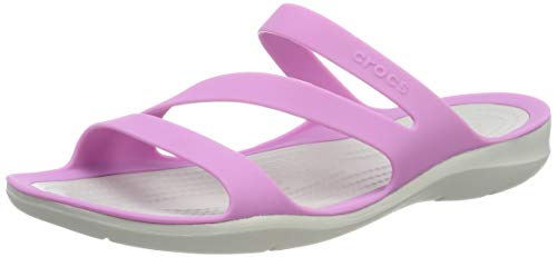 Crocs Swiftwater Sandal Women, Sandalias de Punta Descubierta para Mujer, Rosa (Violet/Pearl White 5pd), 39/40 EU