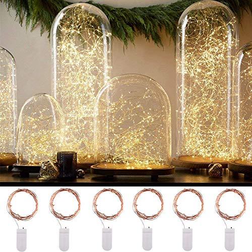 Himaly 2m X 6pcs Guirnalda Luces Decorativas Exterior para Navidad LED Impermeable Luces Navidad LED Exterior para Decoración 20 Leds Luz Decorativa para Festival Navidad