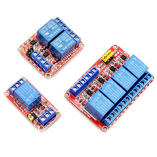 IZKOEE Kit Módulo de Relé DC 12V - Módulos de Relés de 1 Canales + Módulos de Relés de 2 Canales + Módulos de Relés de 4 Canales para Arduino y Raspberry Pi