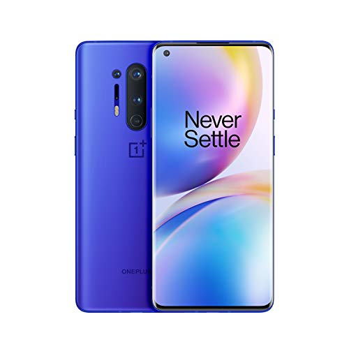 Teléfono OnePlus 8 Pro Azul Ultramarino | 6.78” Pantalla Fluid AMOLED 3D a 120Hz  | 12GB de RAM + 256GB de Almacenamiento | Quad Cámara | Carga Rápida Inalámbrica | Dual Sim | 5G | 2 Años de Garantía