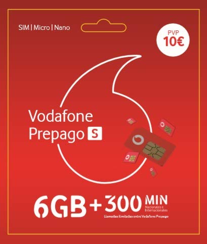 Vodafone Prepago S 11 GB: 6GB + 5 GB Gratis + 300 Minutos