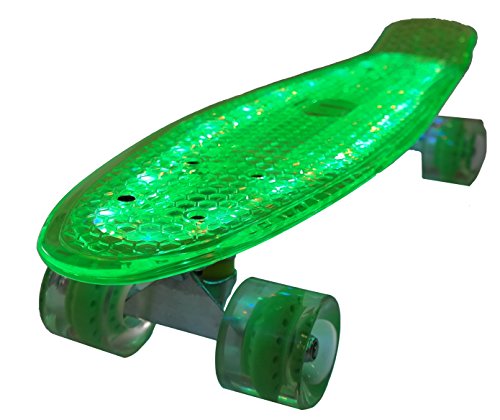 Bollinger GS-SB-X1VD Penny Board con Luz, Unisex Adulto, Verde, Talla Única