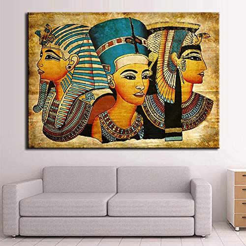 KINYNE Decoración Egipcia Cuadro sobre Lienzo Arte De La Pared Antiguo Egipto Imágenes para Sala De Estar Decoración Lienzos De Época Pintura Giclee Impresión Obra,A,40X60cm