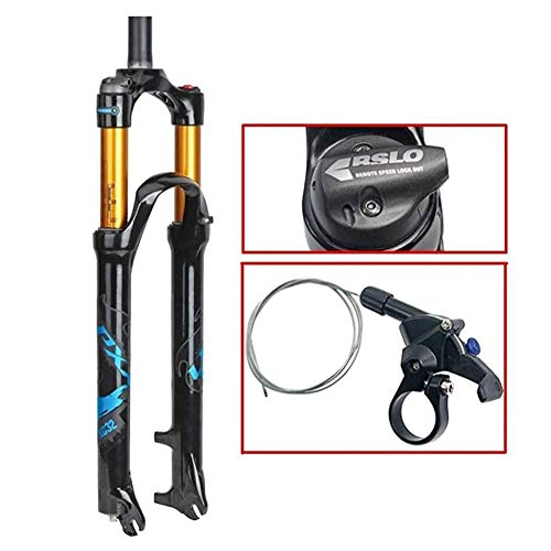 MIYUEZ Horquilla De Suspensión para Bicicleta De Montaña De 26" Aleación Ligera De Magnesio De 1-1/8 'MTB Bicicleta Horquilla De Gas Control De Hombro Suspensión Delantera De 100 Mm,Blue-26in