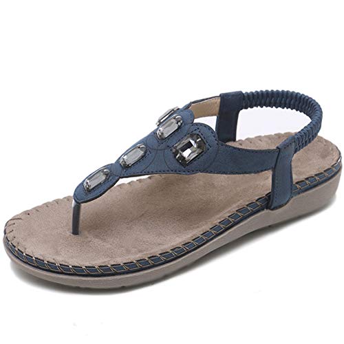 Mujeres cuña talón Flip Flops Tira del Tobillo Clip Zapatos de la Moda Cristal Pisos Verano Outdoor Beach Zapatos Slip on Sandalias T Correa Poste Thongs