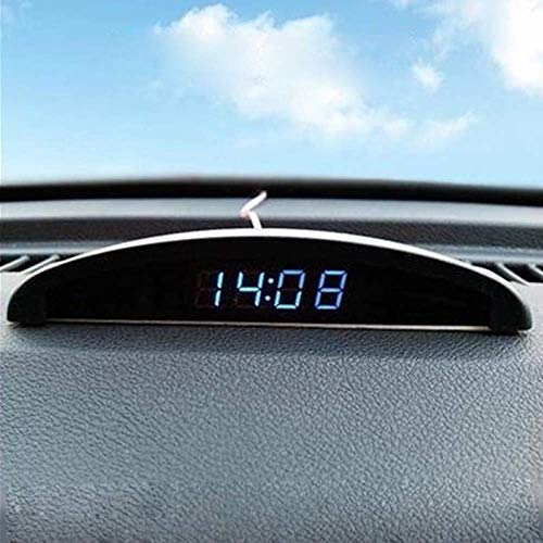 YXZQ Termómetro Digital para Coche Reloj LED Luminoso Reloj Digital para voltímetro de Coche Mini Reloj Digital de 12 V Pantalla de Tiempo Reloj para automóvil