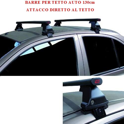 Compatible con Nissan Note 5p 2006 (68.012) Barras Rack DE Techo para Coche Barra DE 130CM para Coches con Accesorio Directo AL Techo SIN BARANDA Rack DE Techo Acero Negro Aprobado