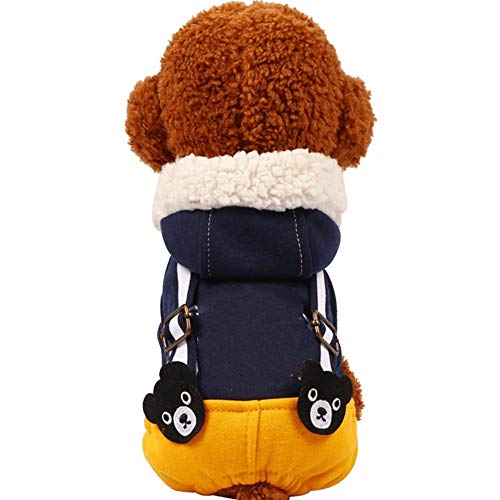 NOBRAND La Ropa del Perro del Gato de Peluche Adornado con Cuatro Patas Pomerania Chocolate Espeso Cachorros de Perro pequeña Chaqueta del otoño y del Invierno Moda Linda Ropa para Mascotas