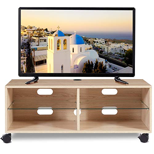 RFIVER Mueble TV Modular con Ruedas de Color Roble 110x40x44 TS5001