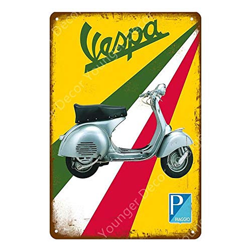 shovv Vespa Italiana Vespa Lambretta Vintage Poster Classic Electrombile Electrocar Etiqueta de la Pared Coche Garaje