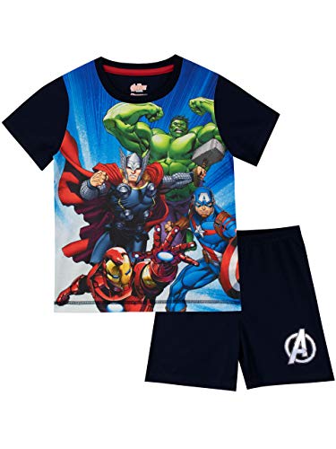 Marvel Avengers Pijamas de Manga Corta para niños Vengadores Azul 3-4 Años