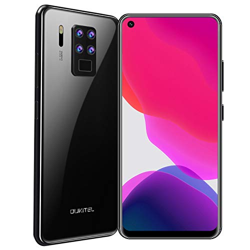 OUKITEL C18 Pro Dual 4G Smartphone Libre,6.55" FHD+ 20:9 Pantalla Completa,16MP Quad Cámara Trasera, 4GB RAM+ 64GB ROM Octa-Core Android 9.0 Teléfono Móvil, Batería 4000mAh, Face ID+Fingerprint（Negro）