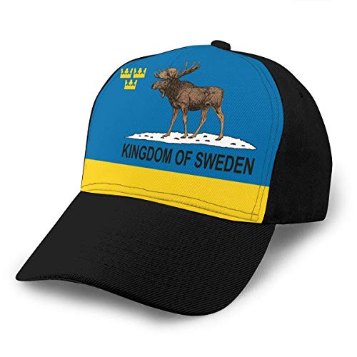 Bandera de Suecia californiana Gorra de béisbol Ajustable Unisex Gorras Frescas de Hip Hop Sombrero de papá Negro