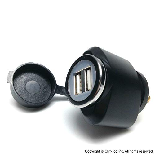 Cliff-Top® 3.3 Amp Motorcycle Hella (DIN) a adaptador USB (Mini), compatible con motocicletas BMW