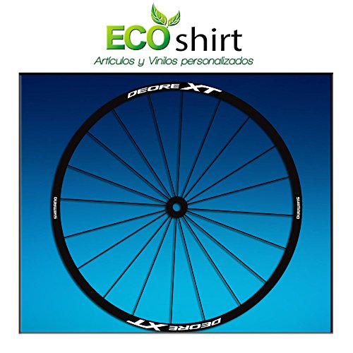 Ecoshirt, M5-RVEH-INKP, Pegatinas Stickers Llanta Rim Shimano Deore XT AM49 MTB Downhill, Blanco 29"