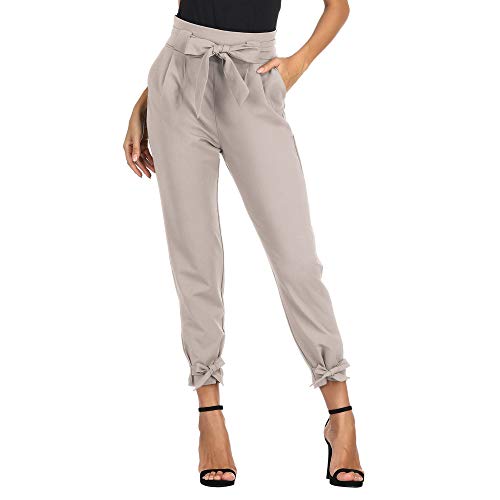 Pantalones Anchos Transpirables de Verano para Mujeres Bodycon Primavera Verano Transpirable Casual Gris Claro L Cl10903-4