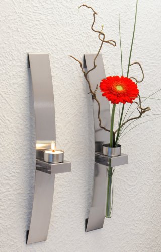 CHG 3342-00 - Candelabro/florero de Pared (2 Unidades, 39,5 x 5 x 8 cm)