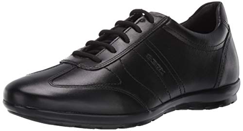 Geox Uomo Symbol B, Zapatos de Cordones Oxford para Hombre, Negro, 43 EU
