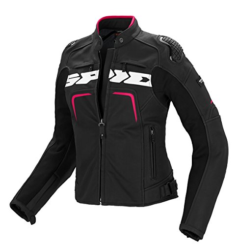 SPIDI Evorider - Chaqueta de piel para mujer, color negro y fucsia