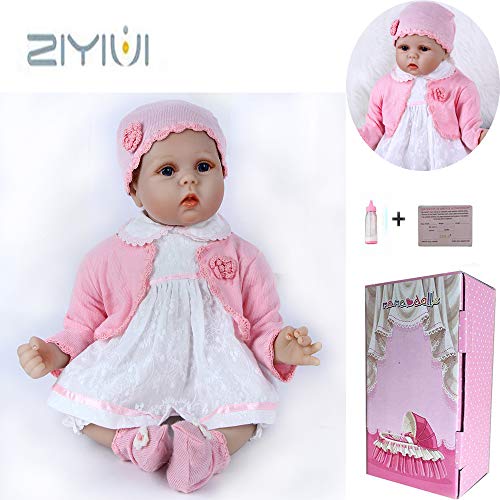 ZIYIUI 22 Pulgadas 55cm Muñecas Reborn Bebé Niña Silicona Suave Vinilo Vida Real Natural Hecho a Mano Juguetes para Bebés Recién Nacidos Regalos de Cumpleanos Chupete Magnético Reborn Doll