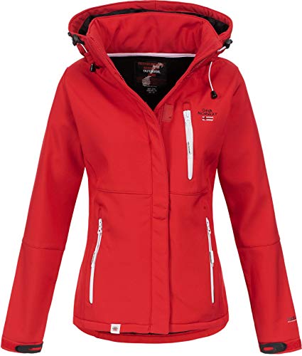 Geographical Norway Touna B - Chaqueta de tejido softshell con capucha para mujer rojo L