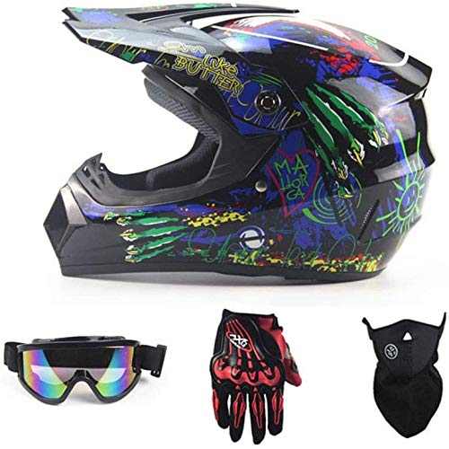 ZHXH Motorcycle Helmet Full Cover Four Seasons Off-road Motorcycle Helmet Road Off-road Racing Downhill Pedal Helmet Men And Women Models