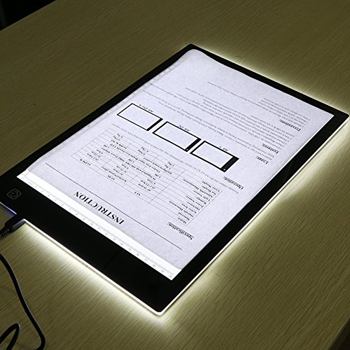 Caja de Luz Para Calcar,LED Light Tracing Pad,Dibujo Copiadora Escritorio Protección Ojos Diseño A4 Tacto Ligereza Ajustable Inteligente para el artista Cartón Hacer Sketch Diseño(Professional)