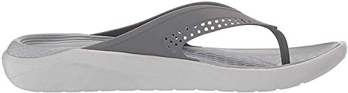 Crocs LiteRide Flip, Chanclas Unisex Adulto, Gris (Smoke/Pearl White 06j), 36/37 EU