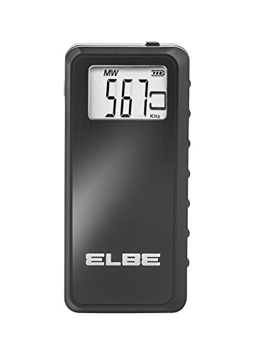 Elbe RF-70 Radio de Bolsillo Digital, Radio Am/FM, Stereo PLL, Memoria 60 emisoras, función Sleep, función Hold, Pantalla Digital, Auriculares incluidos, Color Negro