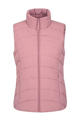 Mountain Warehouse Chaleco Acolchado Opal para Mujer - Ligero, cálido, Bolsillos con Cremallera e Impermeable - Ideal para llovizna Rosa Claro 54