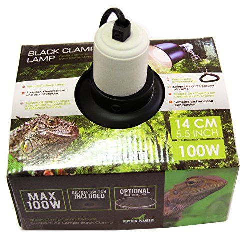 Reptiles Planet iluminación Soporte de lámpara con Reflector Black Clamp 14 D14 x H 16 cm