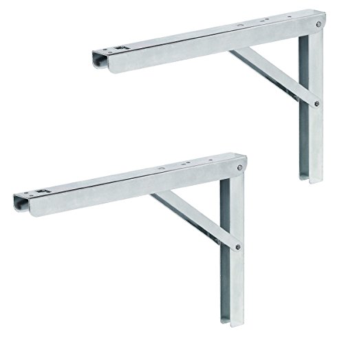 2 Piezas - GedoTec Consola plegable extensión de la mesa LÍNEA PROFESIONAL acero metal regulable 70 ° 80 ° 90 ° Capacidad carga 180 kg Calidad marca para su Sala estar - 2 Stück - 400 x 30 x 270 mm