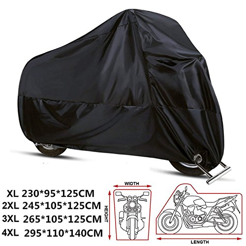 ANFTOP Funda Protector para Moto de 210D tela impermeable Cubierta para Moto / Motocicleta , Resistente al Agua a Prueba de UV polvo Color Negro 3XL / XXXL