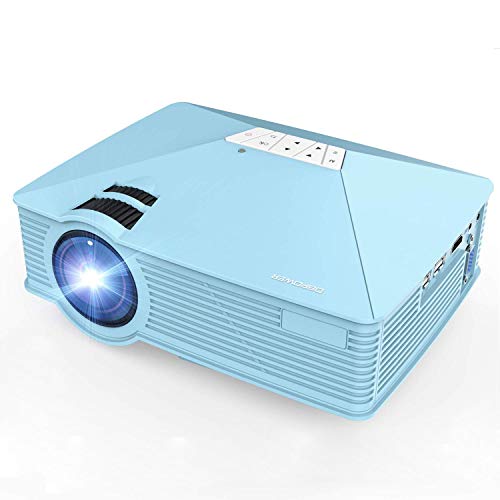 DBPOWER GP15 Mini Proyector Portatil de 1800 Lúmenes, LED Vídeo Cine Proyectores Soporta 1080P para Multimedia Teatro en Casa con Entradas de HDMI USB SD VGA AV Compatible con Laptops, Juegos