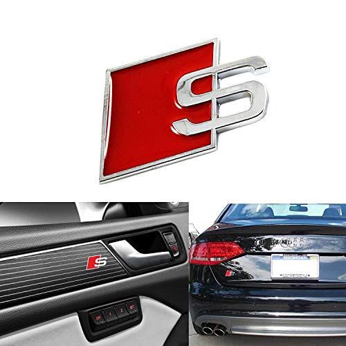 Logo Rojo S Sport Emblema Insignia cromada para S S4 S5 S6 S8 A4 A6 A8 TT R8 quattro