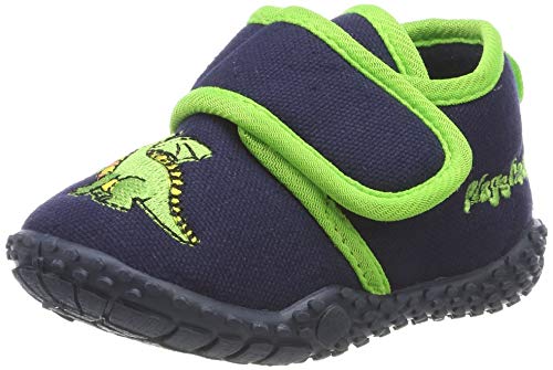 Playshoes Zapatillas Dragón, Pantuflas para Niños, Azul (Marine 11), 22/23 EU