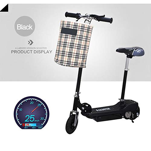 WHYTT Eléctrica Scooter E Paseo de la batería para niños Juguetes para niños Scooters 120W Motor 2 x 24V (Negro) con Ruedas de 10 Pulgadas y 18 km/h de Velocidad máxima