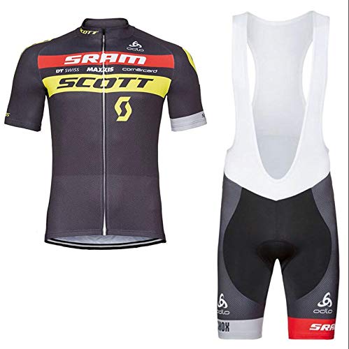 WOLFIRE WF Traje de Ciclismo para Hombre de Equipos. Culotte y Maillot. con 5D Gel Pad. para MTB, Spinning, Bicicleta de Carretera (Sram, S)