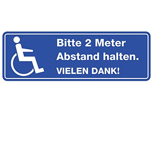 Pegatinas con el texto «Bitte 2 Meter Abstand halten».Vielen Dank!", iSecur®, Art.Nr. hin_081, adhesivo para exteriores para coche, silla de ruedas, conductor de silla de ruedas, personas con movilidad reducida, minusválidos, vehículos, resistente a los r