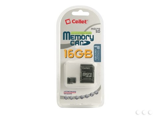 cellet 16 GB LG kp-550 tarjeta de memoria Micro SDHC es Custom formateado para Digital de alta velocidad, sin grabación. Incluye adaptador SD estándar.