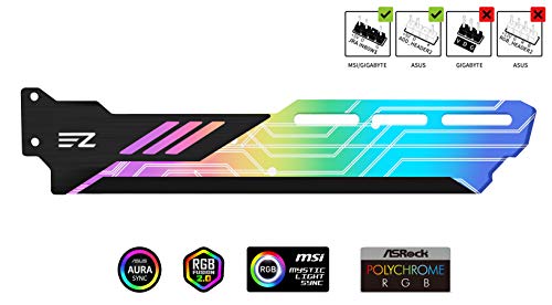 EZDIY-FAB Soporte de Tarjeta gráfica ARGB, Soporte de GPU, sincronización de Tarjeta de Video RGB Sag-Sync con Placa Base 5V 3pin