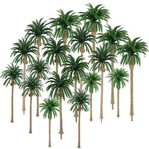 Hestya 30 Piezas de Modelo Árbol de Palmera de Cocos Árboles de Modelo de Paisaje Mezclados 2,8-6,3 Pulgadas para Modelo Tren Ferrocarril Arquitectura Diorama Bricolaje de Paisaje